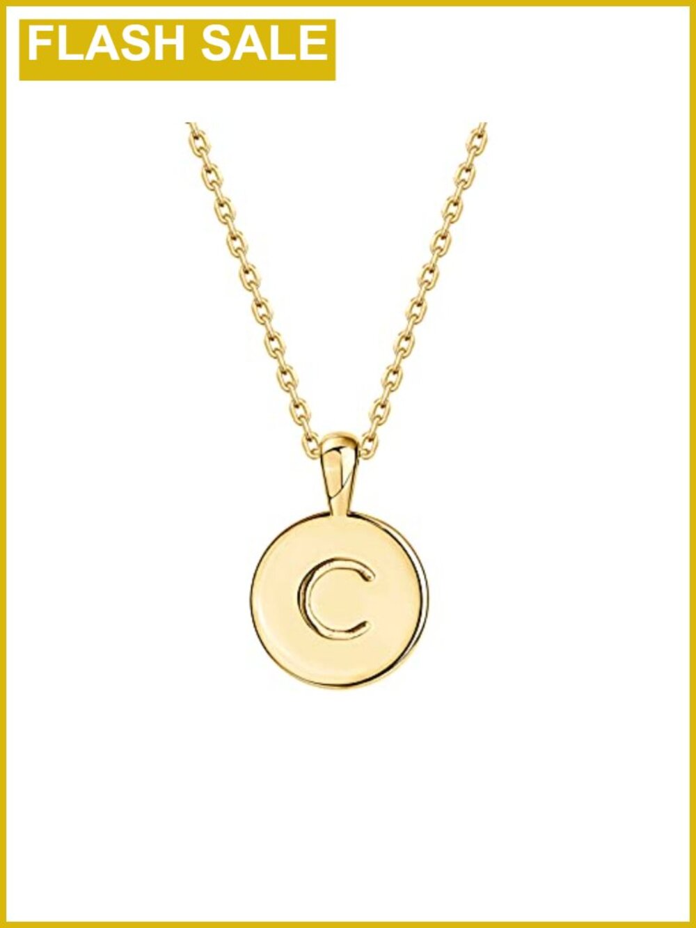 14K gold plated initial pendant necklace